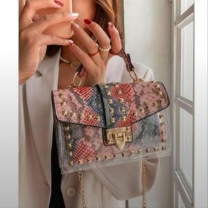 NWOT Stylish Multicolor Studded Women's Bag Set